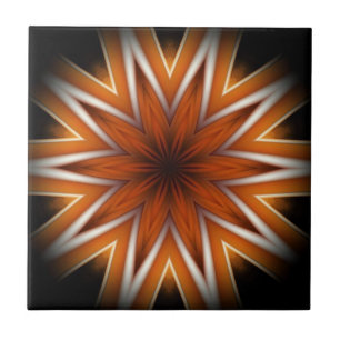  Avant-Garde ~ Starburst Russet And Black 0211 ~  Ceramic Tile