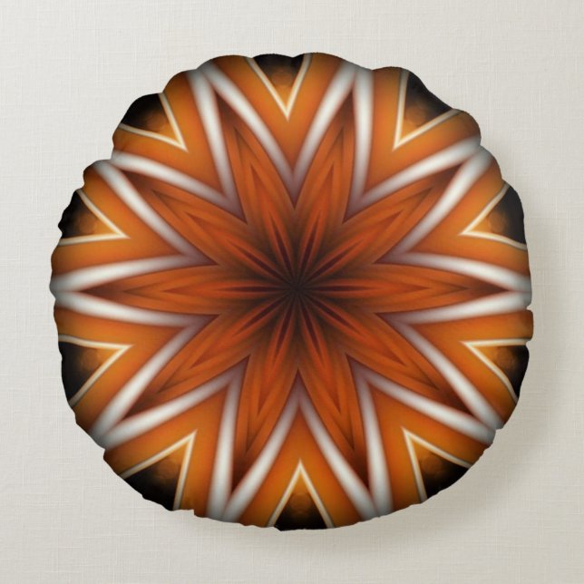  Avant-Garde ~ Starburst Russet And Black 0211 ~ R Round Cushion (Front)