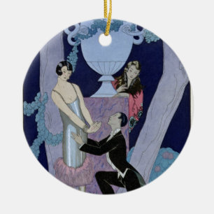Avarice, 1924 (pochoir print) ceramic tree decoration