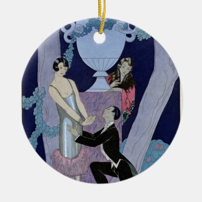 Avarice, 1924 (pochoir print) ceramic tree decoration (Front)