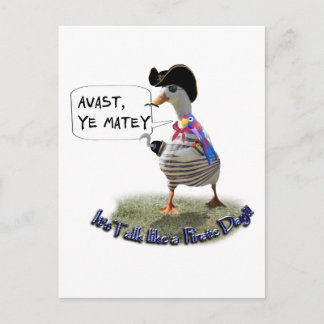 AVAST, MATEY! It be Pirate speak day Postcard