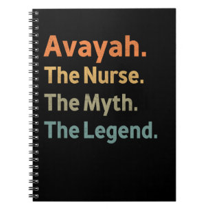 Avayah The Nurse The Myth The Legend Funny Vintage Notebook
