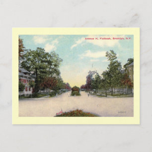 Ave. H, Flatbush, Brooklyn, New York Vintage Postcard