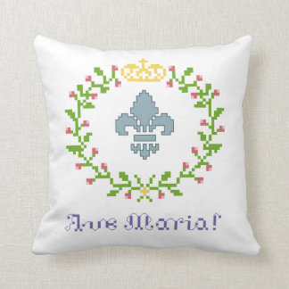 Ave Maria! Antique Blue Pillow