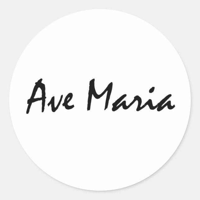 Ave Maria Classic Round Sticker (Front)
