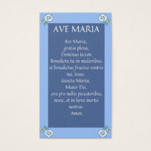 AVE MARIA Latin Prayer Cards