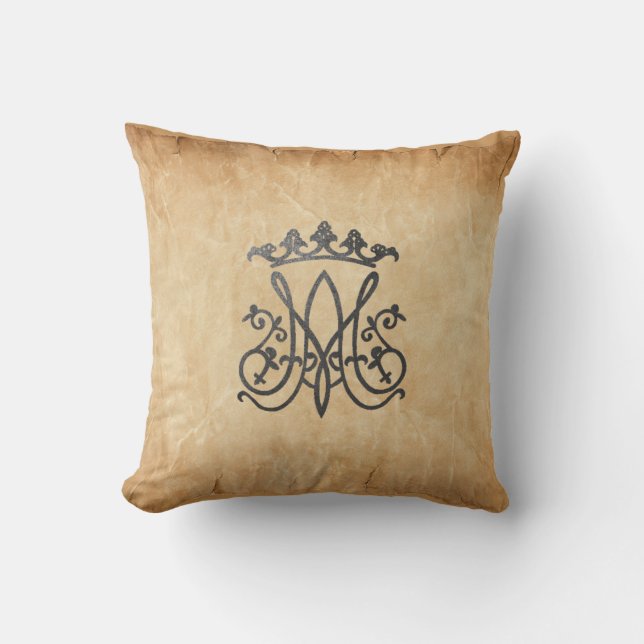 Ave Maria Monogram  Cushion (Front)