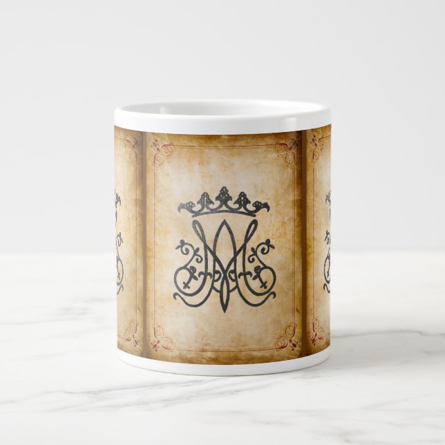 Ave Maria Monogram Large Coffee Mug (Front)