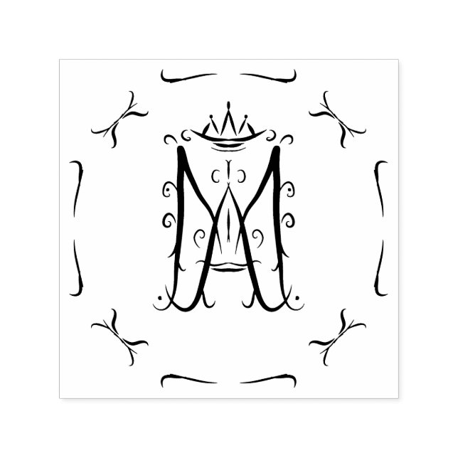 Ave Maria Monogram Self-inking Stamp (Design)
