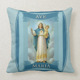 AVE MARIA VIRGIN MARY CHRIST CHILD Rosary Cushion