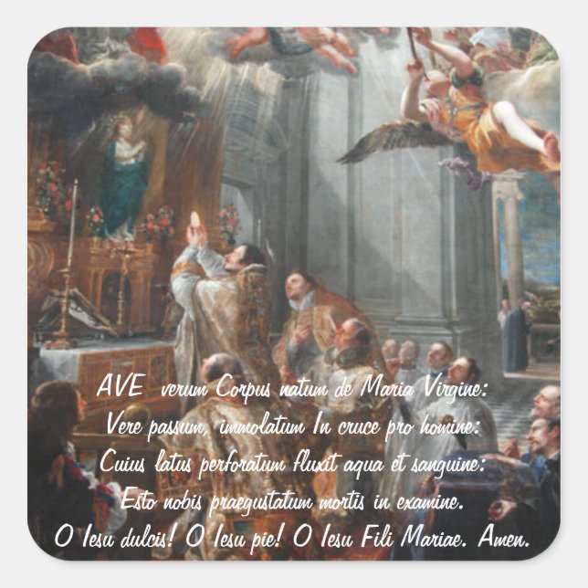 AVE VERUM CORPUS SIGNUM SQUARE STICKER (Front)