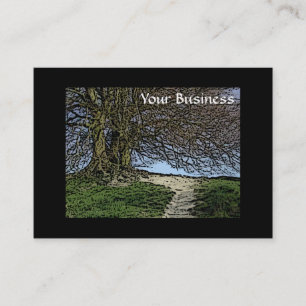 Avebury, Wiltshire, England. Tree and path. Business Card