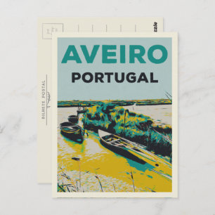 Aveiro lagoon illustration Portugal Postcard