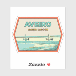 Aveiro lagoon illustration Portugal Sticker