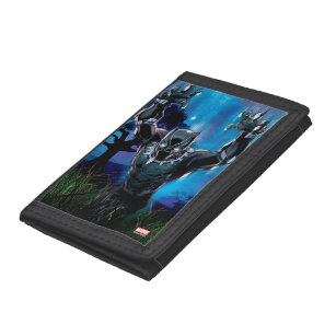 Avengers Classics   Black Panther In Tall Grass Trifold Wallet