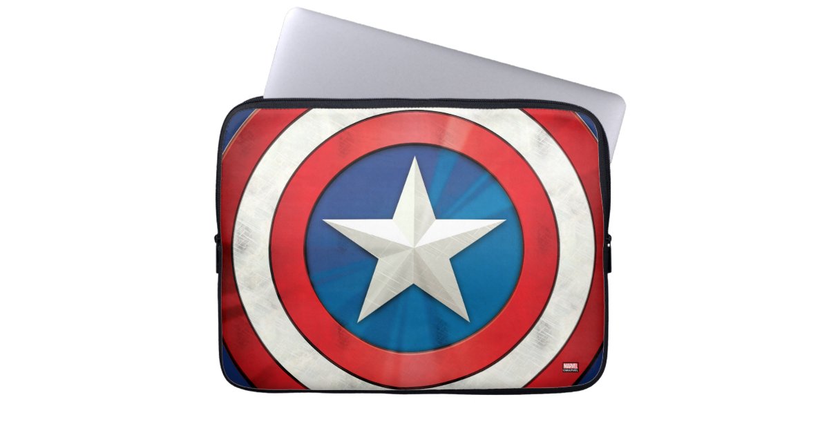 Avengers Classics Captain America Brushed Shield Laptop Sleeve Zazzle