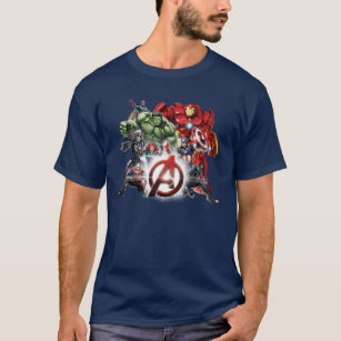 Avengers Classics   Glowing Logo Avengers Group T-Shirt