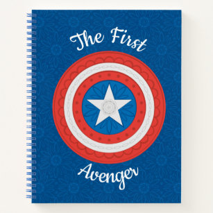 Avengers   Floral Captain America Logo Notebook