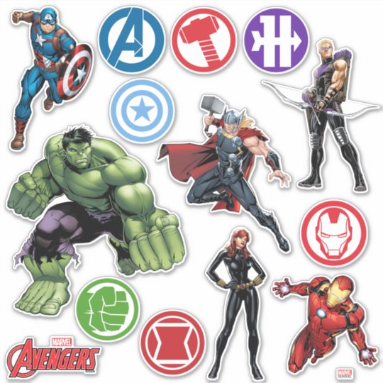 Avengers Sticker Sheet | Zazzle.com.au