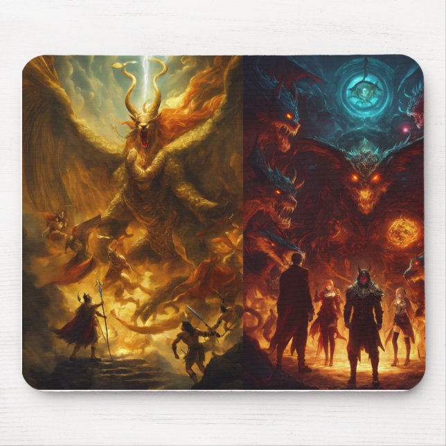 Avengers vs. Dragons T-Shirt – Mystical Battle Rea Mouse Pad (Front)