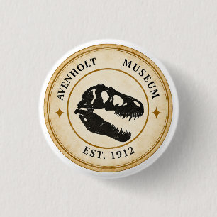 Avenholt Museum Vintage Dinosaur Button Pin