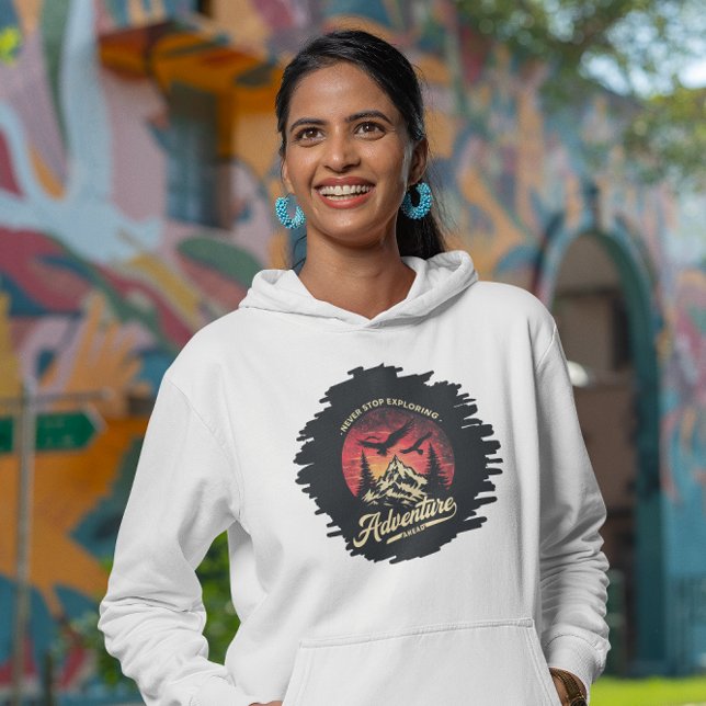 Aventure Ahead Explorer Hiking Hiker Design  Hoodie (Creator Uploaded)