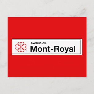 Avenue du Mont-Royal, Montreal Street Sign Postcard