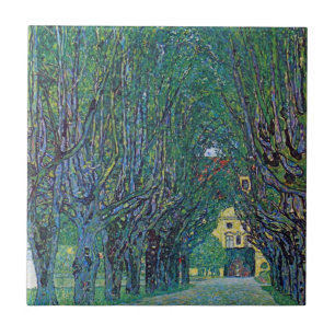 Avenue In Schloss Kammer Park by Gustav Klimt Ceramic Tile