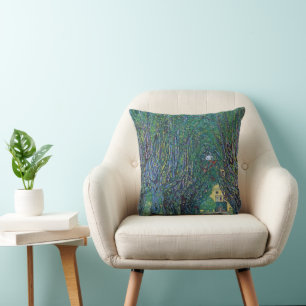 Avenue In Schloss Kammer Park by Gustav Klimt Cushion