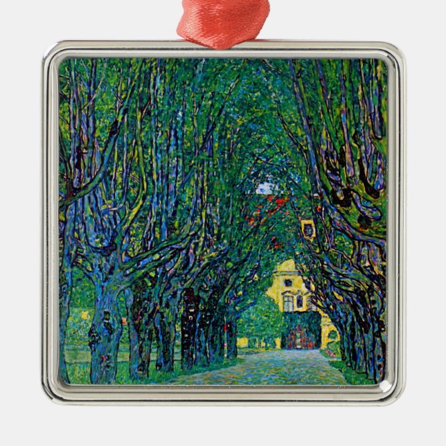 Avenue in Schloss Kammer Park by Gustav Klimt Metal Ornament (Front)