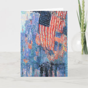 Avenue in the Rain by Childe Hassam, Vintage Art Card