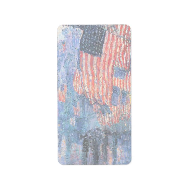 Avenue in the Rain by Frederick Childe Hassam Label (Front)