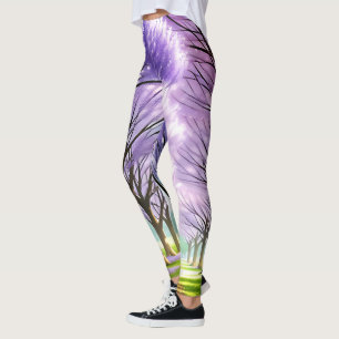 **"Avenue of Elegance: Purple Jacaranda Row"** Leggings