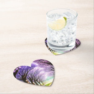 **"Avenue of Elegance: Purple Jacaranda Row"** Paper Coaster