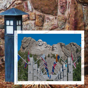 Avenue of Flags, Mount Rushmore National Memorial Postcard