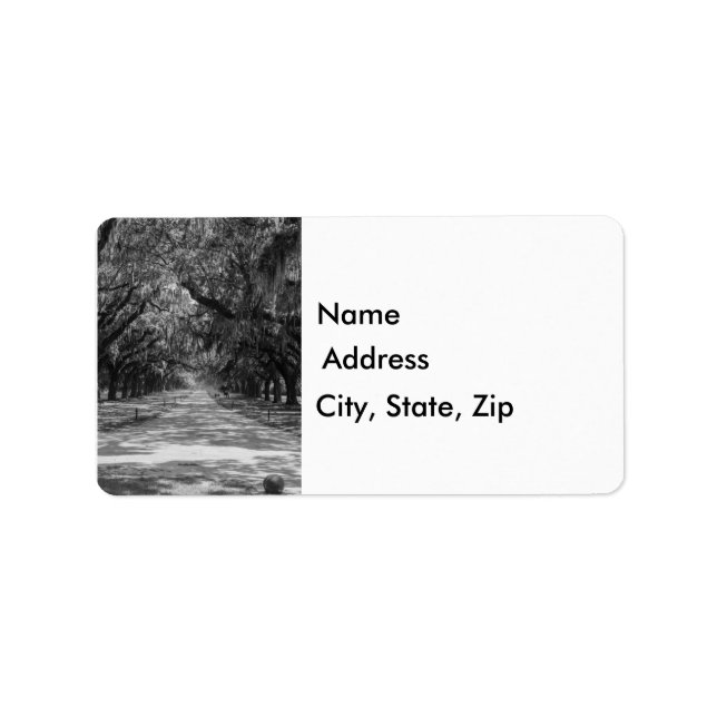 Avenue Of Oaks Grayscale Label (Front)