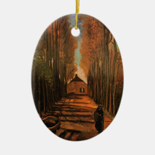 Avenue of Poplars in Autumn by Vincent van Gogh Ceramic Ornament