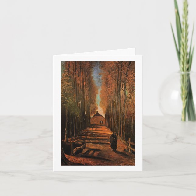Avenue of Poplars in Autumn Van Gogh Fine Art Card (Front)