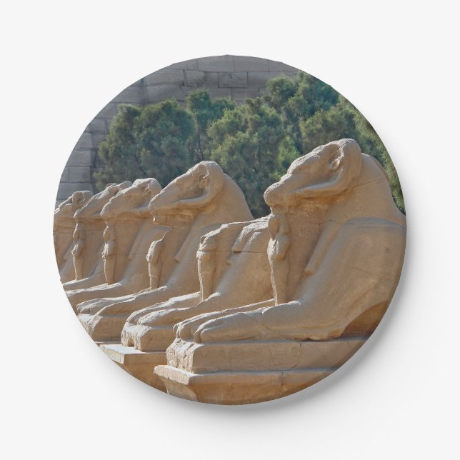 Avenue of Sphinxes in Karnak Temple - Egypt Paper Plate (Front)
