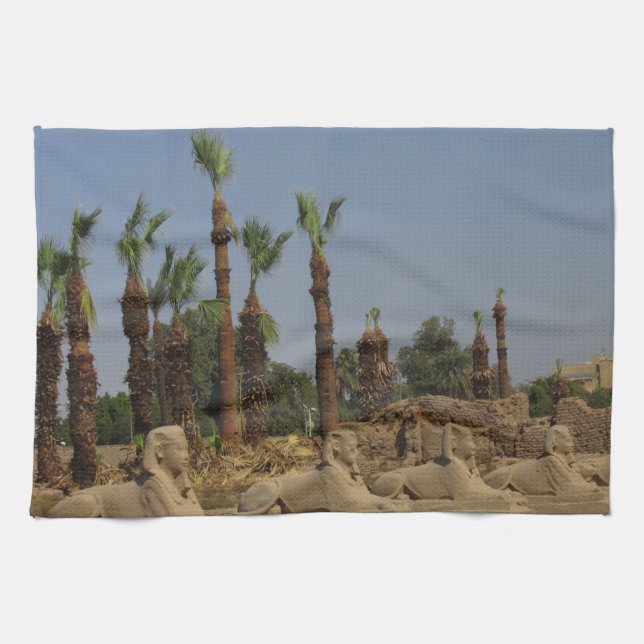 Avenue of Sphinxes Tea Towel (Horizontal)