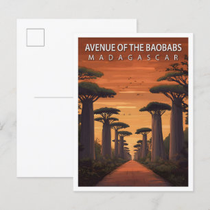 Avenue of the Baobabs Madagascar Art Travel Postcard