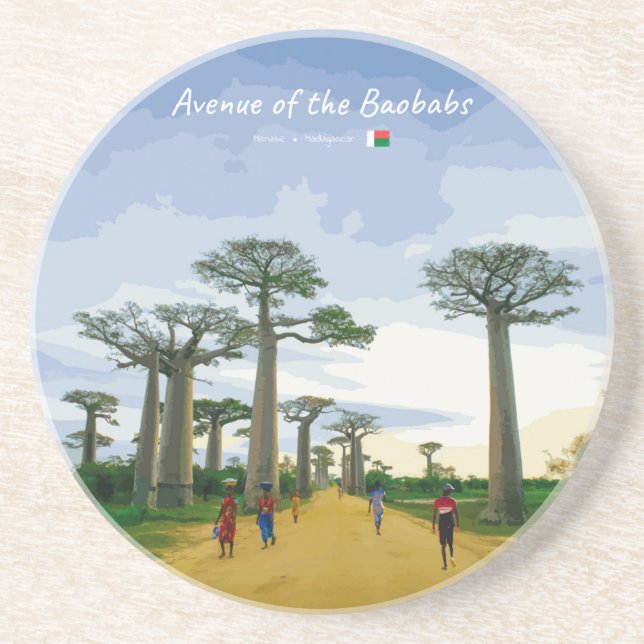 Avenue of the Baobabs, Madagascar - Landscape Coaster (Front)
