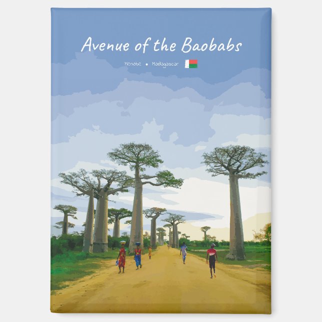 Avenue of the Baobabs, Madagascar - Landscape Flat Magnet (Front)
