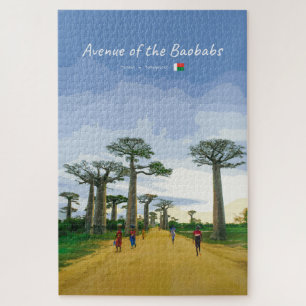 Avenue of the Baobabs, Madagascar - Landscape Jigsaw Puzzle