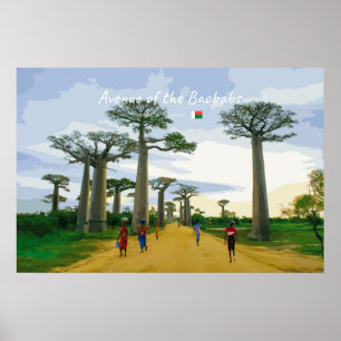 Avenue of the Baobabs, Madagascar - Landscape Poster