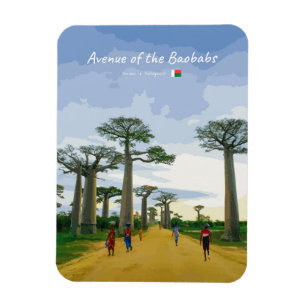 Avenue of the Baobabs, Madagascar - Landscape Rnd Magnet