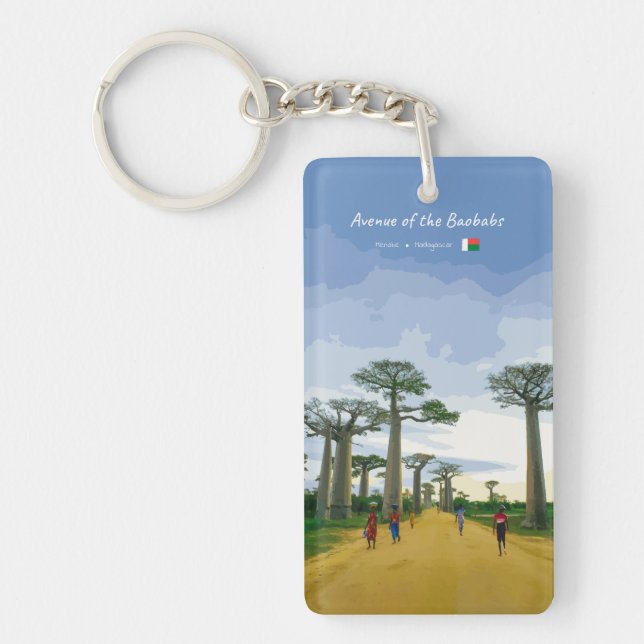 Avenue of the Baobabs, Madagascar - Landscape Slim Key Ring (Front)
