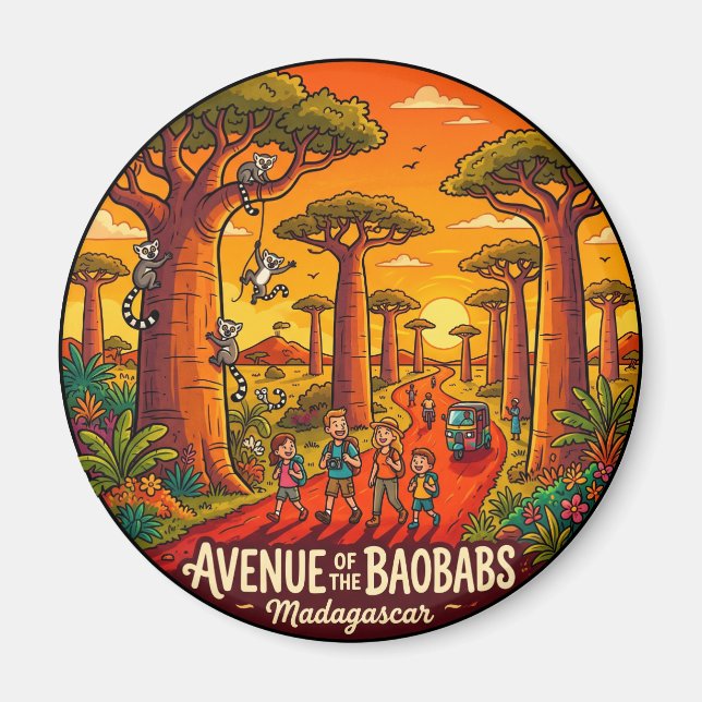Avenue of the Baobabs Madagascar Magnet (Front)