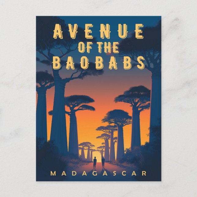Avenue of the Baobabs Madagascar - Retro African  Postcard (Front)