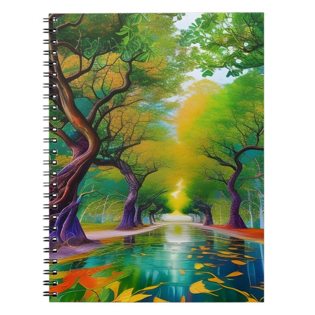 Avenue of Trees autumn leaves Notebook (Front)